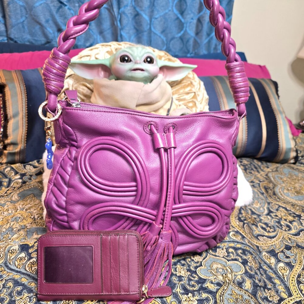 Frosting by Mary Norton purple leather bag & Coach Wallet